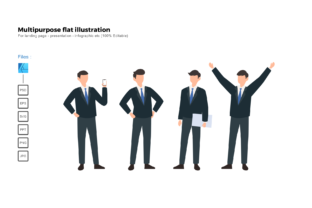 Flat Illustration Business Man Teams