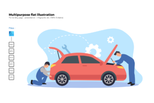 Flat Illustration Car Service: Creative Visual Solutions for Modern Entrepreneurs and Bloggers