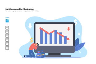 Flat Illustration Down Sales: A Smart Visual Solution for Modern Entrepreneurs and Bloggers