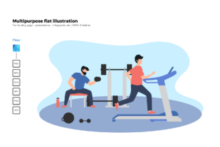 Flat Illustration Fitness: A Practical Design Resource for Entrepreneurs and Creators
