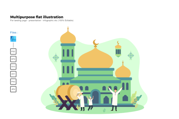 Flat Illustration Happy Ied Mubarak 2020: A Versatile Design Resource for Entrepreneurs and Bloggers