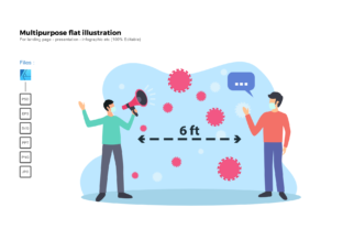 Flat Illustration Physical Distancing: A Versatile Design Resource for Real-World Use