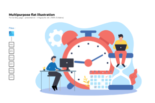 Flat Illustration Time Management: A Practical Tool for Modern Design Needs