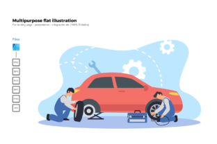 Flat Illustration Tire Replace: A Versatile Design Solution for Modern Workflows