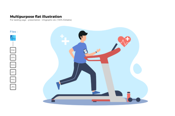 Flat Illustration Treadmill: Design Made Simple