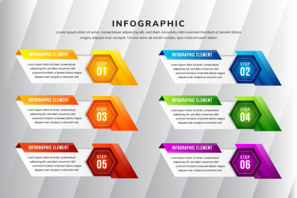 Infographic Hexagon Diagonal Gradient 2